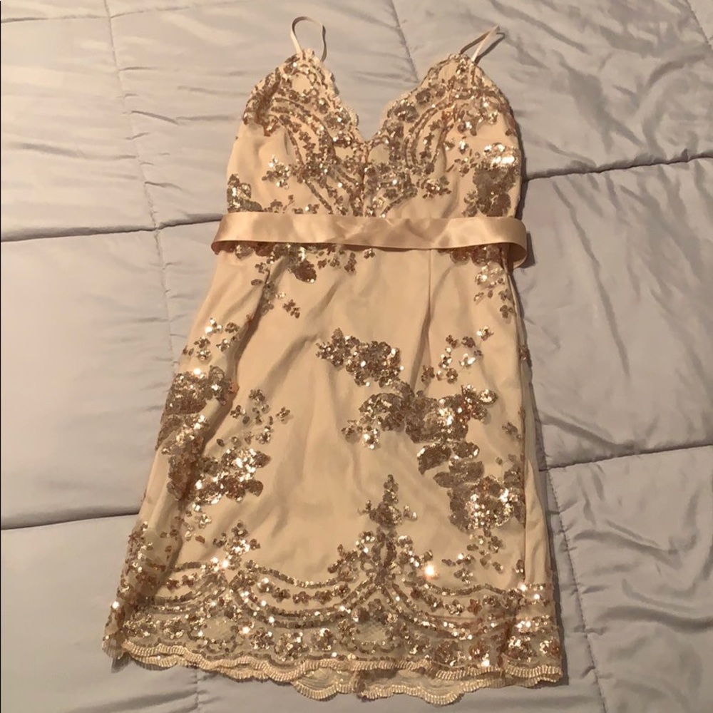 Sequin rose gold minidress- Sz S